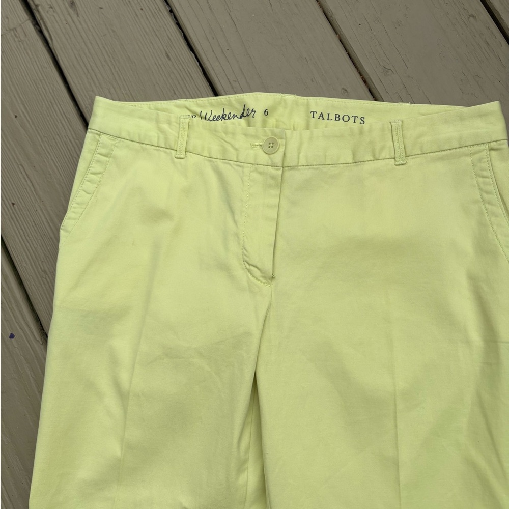 Talbots Lemon Yellow Straight Leg Ankle Pants, Size: 6 - Picture 3 of 7